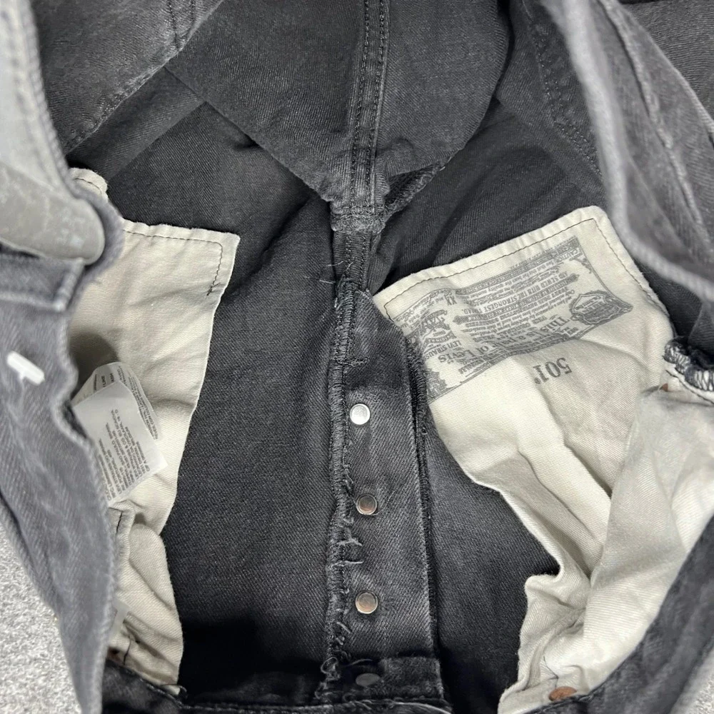 Levi's 501 Original Fit Jeans Mens 34x30 Black Fits 31x27 Denim Button Fly